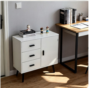 Armoire de rangement en bois pour salon, trois <span class=keywords><strong>tiroirs</strong></span>, design ajustable et peu encombrant, style moderne minimaliste pour chambre, hôtel, bureau - Product Image 2