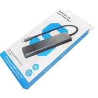 SUIBO Hub USB 3.0 Tipo-C 5 en 1 de Alta Velocidad 5Gbps / Carcasa para Disco Duro LAN, Estación de Acoplamiento de Aleación de Aluminio para Oficina
