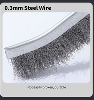Brosse de polissage de type couteau de qualité industrielle - Poils en acier inoxydable Outil de décapage de la rouille et d'ébavurage Manche en plastique