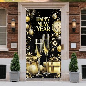 Copriporta per <span class=keywords><strong>Capodanno</strong></span> con Champagne, Scatola Regalo per la Vigilia di <span class=keywords><strong>Capodanno</strong></span>, Striscione per Porta, Banner Decorativi Personalizzabili - Product Image 1