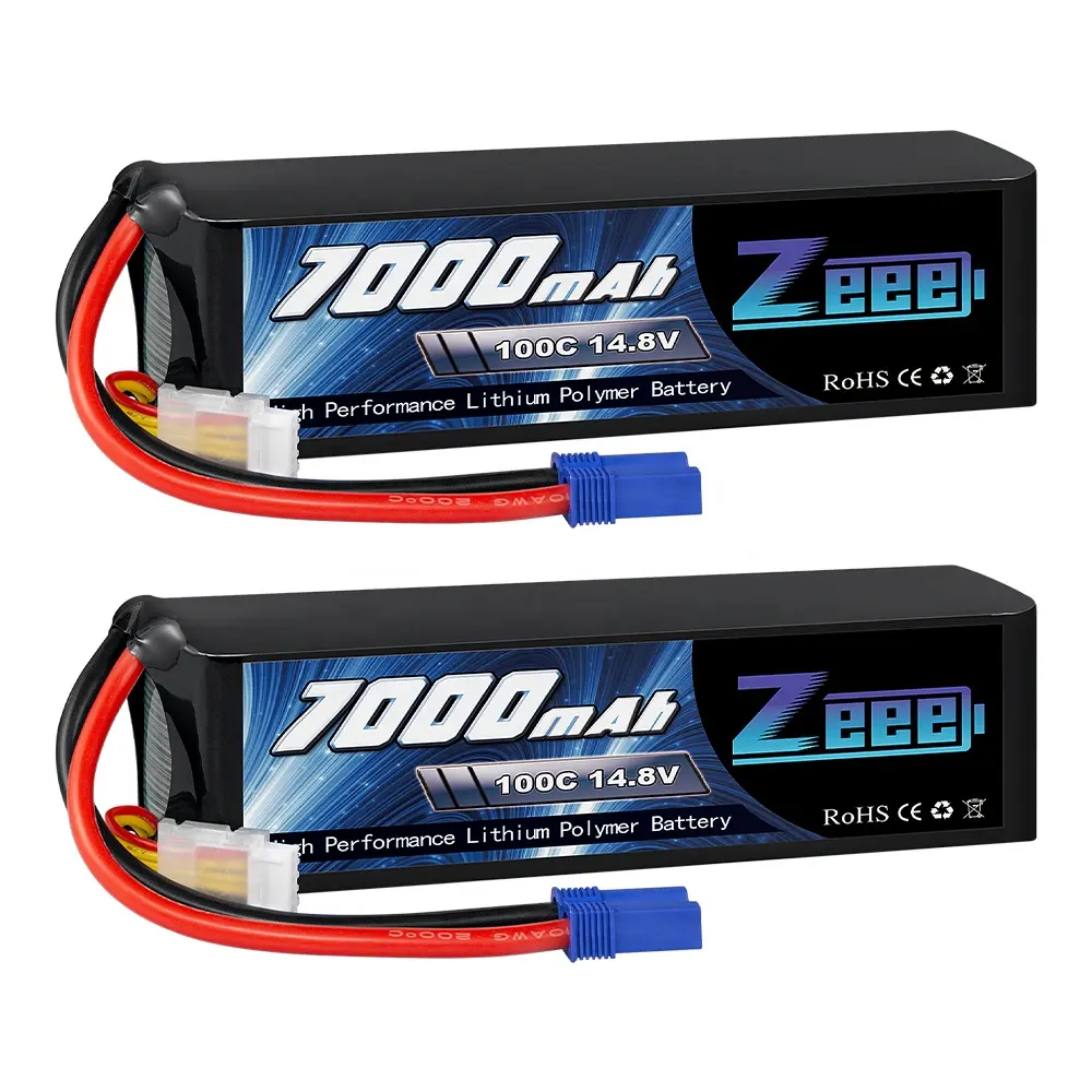 ZEEE 4S Lipo battery 7000mAh 100C 14.8V Soft Case Battery with EC5 Connector for RTR Traxxas X-Maxx 8s RC Truck Tank RC Car