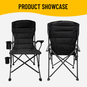 야외 휴대용 접이식 캠핑 의자 초경량 패딩 처리된 단단한 팔걸이 옥스포드 원단 체육관용 - Product Image 4