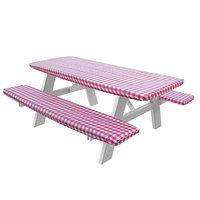 Couverture de Table de pique-nique imperméable à carreaux d'usine avec couvertures de banc 3 pièces couvertures de nappe ajustée UV