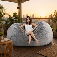 Fauteuil pouf géant de 1,80 m en fausse fourrure de lapin, housse de canapé paresseux ronde et moelleuse, coussin de salon doux et luxueux pour salon et chambre à coucher