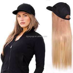Parrucca <span class=keywords><strong>da</strong></span> donna sintetica marrone liscia con cappello integrato, naturale, <span class=keywords><strong>da</strong></span> 22 pollici, ideale per ragazza - Product Image 2