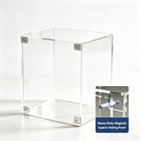 Vitrine magnétique en acrylique avec porte à ouverture frontale, boîte de présentation transparente anti-poussière pour figurines et petits objets de collection
