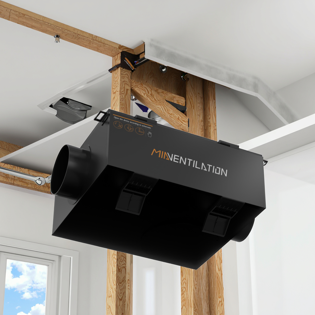 Комплект для обновления HVAC: 4-дюймовый встроенный очиститель воздуха с вентилятором и двойными фильтрами, идеально подходит для ремонта старых систем вентиляции