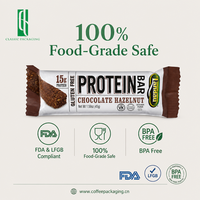 Emballage personnalisé pour barres énergétiques, sachet en Mylar pour collations nutritives, emballage pour barres protéinées sans gluten, faible MOQ 500 ensembles