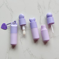 Tube de brillant à lèvres vide personnalisé de 5 ml avec porte-clés, tubes d'huile à lèvres uniques à grande applicatrice, conteneur de brillant à lèvres pour enfants