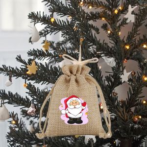 Sacs cadeaux de Noël en coton écologique avec cordon de serrage et logo personnalisé pour bonbons, vente en gros - Product Image 2