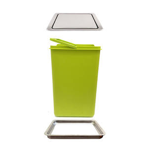Cubo de basura empotrado de tres piezas para encimera, para cocina y baño, cubo de limpieza oculto con asa - Product Image 5