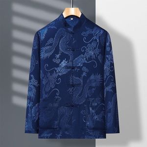 <span class=keywords><strong>Chemises</strong></span> de Style Chinois Traditionnel pour <span class=keywords><strong>Hommes</strong></span>, Hauts de Kung Fu Broderie Dragon Hanfu Blouse, Vestes de Costume Tang Cheongsam, Manteaux Nouvel An - Product Image 5