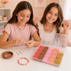 Kit de Pulseras Heishi de Arcilla Polimérica en 5 Colores con Cuentas Espaciadoras Doradas para Hacer Joyería DIY - Product Image 4