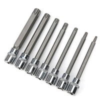 7 unids/set Extra Long Star Hex Bit Socket Kit 3/8in Square Drive con caja de herramientas para reparación de automóviles