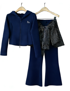 Ensemble deux pièces décontracté pour femme avec logo de créateur, haut à capuche et pantalon, imprimé numérique vintage, en tissu non tissé Spandex/Coton, séchage rapide - Product Image 5