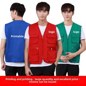 Mùa Hè Bộ Sưu Tập Giản Dị Đa-Túi In Tình Nguyện Áo Ghi Lê Nhà Máy Cung Cấp Dây Kéo Cho Cộng Đồng Quảng Cáo Phóng Viên Làm Việc - Product Image 2