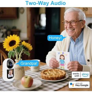 Telecamera Wi-Fi da Interno Antela 2MP Full HD, Baby Monitor con Schermo Touch, Audio Bidirezionale, Rotazione e Inclinazione, Sicurezza Domestica - Product Image 3