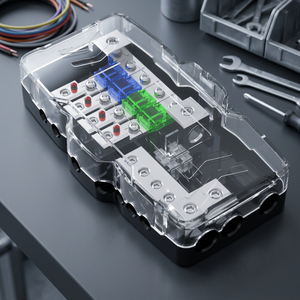 Bloc de distribution de fusibles ANL 4 voies DAIER, porte-fusibles MIDI 12V 0/4, ensemble de porte-fusibles AFS en plastique pour bateaux, modèle AFS-30 50kA, panneau - Product Image 3