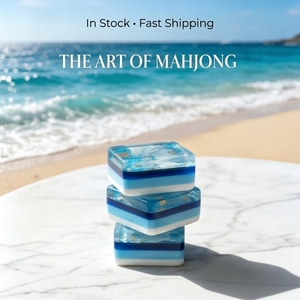 Jeu de Mahjong Personnalisé de Luxe Moderne Thème Océan Américain, Tuiles en Acrylique Faites à la Main Motif Sirène et Créatures Marines, Durable et Portable - Product Image 3
