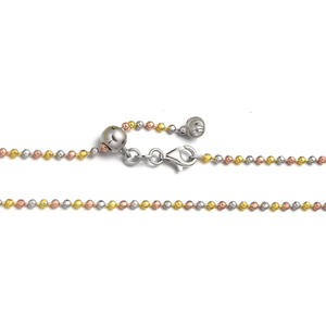 Chaîne italienne en <span class=keywords><strong>argent</strong></span> sterling 925 collier de perles boule 2 mm plaqué rhodium or exquis mode longueur réglable femmes hommes cadeau - Product Image 1