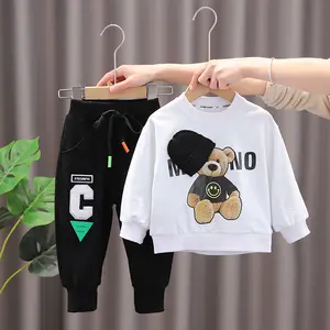 Leisure Cartoon Kids Sweatsuit Sets Boys And Girls Spring And Autumn Kids Tracksuits Cotton Two-piece Custom Children's Sets