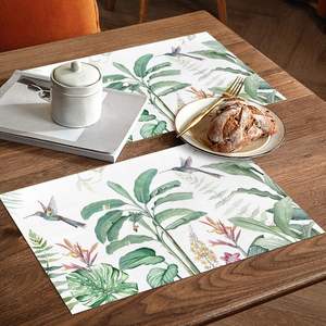 Napperons aquarelle feuilles d'eucalyptus vert pour <span class=keywords><strong>tapis</strong></span> de Table de cuisine et tampons ensemble de Table à manger - Product Image 4