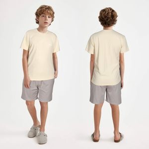 BSBUY Ensemble pyjama 2 pièces pour garçons, haut à manches courtes et col rond, short <span class=keywords><strong>bermuda</strong></span>, été, respirant, polyester, motif uni, tailles enfant - Product Image 1