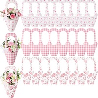 Sacs cadeaux en papier kraft avec poignées longues, rubans pour bouquets, cartes de vœux - Mariages, baby shower