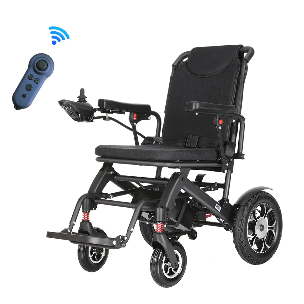 Portable All Terrain Electric Wheelchair Foldable Lightweight Aluminum Alloy Wheelchair