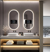 Téléviseur intelligent à écran tactile Android Bluetooth, miroir arqué avec éclairage LED, pour salle de bain, montage mural, pour hôtel et usage domestique