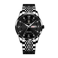 Montre à Quartz poedagar mode luxe montres pour hommes bande en acier inoxydable montre-bracelet grand cadran pointeurs lumineux montre