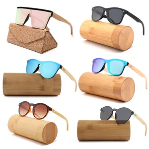 Conchen Gafas Mujer Espejo sin montura Gafas de sol Bambú Madera Gafas de sol sin marco Grabar Logo