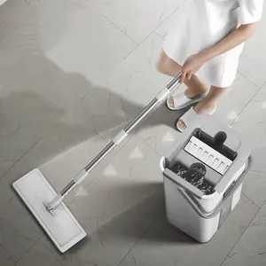 New Microfiber Wet And Dry 360 Wash Flat Mop Bucket For Floor Cleaning Magic Mop