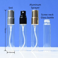 HeLun haute qualité vide 5ml Mini petit échantillon noir or argent aluminium pulvérisateur couvercle décanter verre vaporisateur bouteille de parfum