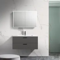การออกแบบใหม่หรูหราคลาสสิก1000มิลลิเมตร ELSA 40นิ้วติดผนังเดี่ยวอ่างล้างจานตู้โต๊ะเครื่องแป้งห้องน้ำ