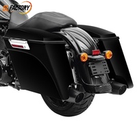 Sacoches rigides pour moto noir mat avec fermoirs chromés compatibles avec Harley Touring Road Glide Street Glide 93-13