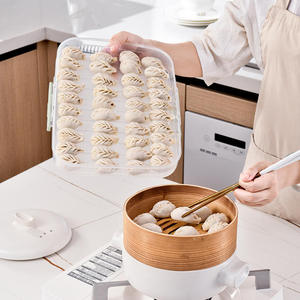 Conteneur de Conservation Alimentaire Vert en Gros avec Indicateur de Date, Bac à Raviolis <span class=keywords><strong>Empilable</strong></span> en <span class=keywords><strong>Plastique</strong></span>, Rangement de Cuisine Grande Capacité - Product Image 3