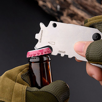 Couteau multifonction de survie pour le camping en plein air, en acier inoxydable de qualité industrielle, pliable, pour la chasse, format carte, personnalisable OEM, 4 cm