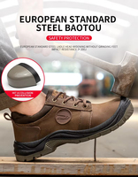 Bottes de sécurité montantes unisexe en cuir véritable de vache, imperméables, avec embout de protection en acier, pour le travail en usine et l'exploitation minière