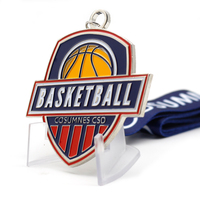 Médaille de sport personnalisée avec logo gravé, plaquée or, argent ou cuivre, pour compétition de basketball