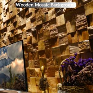 無垢材船モザイクテレビ背景壁ログ装飾ボード隠し扉ヨーロピアンポーチ茶室レストランホテル - Product Image 1