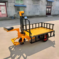 Chariot à plateforme électrique à trois roues de 1500 W, chariot à plateforme robuste pour la logistique d'entrepôt