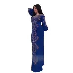 New Muslim Robe Embroidered Diamond Petal beads Pattern Sleeve Hollowed-Out Sarees Party Wear Wedding For Women