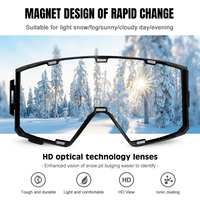 Lunettes de ski flexibles magnétiques avec verres polarisés relevables, lunettes de sécurité pour snowboard, lunettes de ski OTG, lunettes de sport pour la neige, logo personnalisé