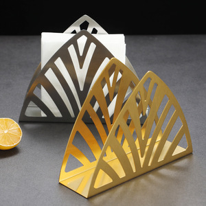 Gold Stainless Steel Napkin Holder Square Standing Dispenser For Restaurants Hotels - Product Image 1