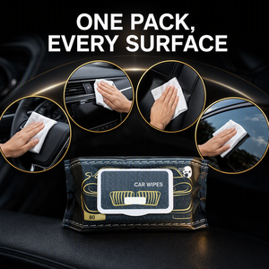 OEM ODM ผ้าเช็ดรถ APG 80 แผ่น ดีไซน์หรูหราสีดำทอง ผ้าเช็ดทำความสะอาดรถยนต์แบบเปียก สำหรับดูแลภายในรถยนต์อย่างรวดเร็ว - Product Image 4