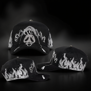 En stock, livraison rapide, SCREAM Suede Custom Vintage 5 Panel Original Barbas Hats Chrome Innedit, Barbas Hat's G5 Beard Hats Box - Product Image 1