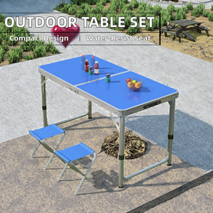 Moderne design draagbare opvouwbare tafel- en stoelenset van aluminiumlegering met waterdichte kussens voor eten, kamperen, strand en vissen - Product Image 2