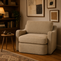 Fauteuil individuel de luxe en lin, design moderne, confortable, pour salon, villa et hôtel