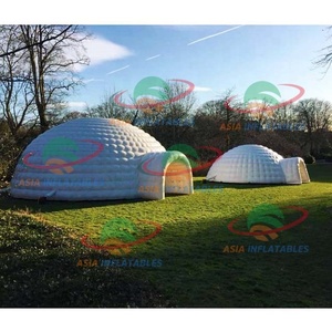 Tienda de campaña con cúpula de Igloo, carpa inflable de PVC para fiesta, boda, <span class=keywords><strong>cueva</strong></span>, LED, duradera, Blanca - Product Image 2